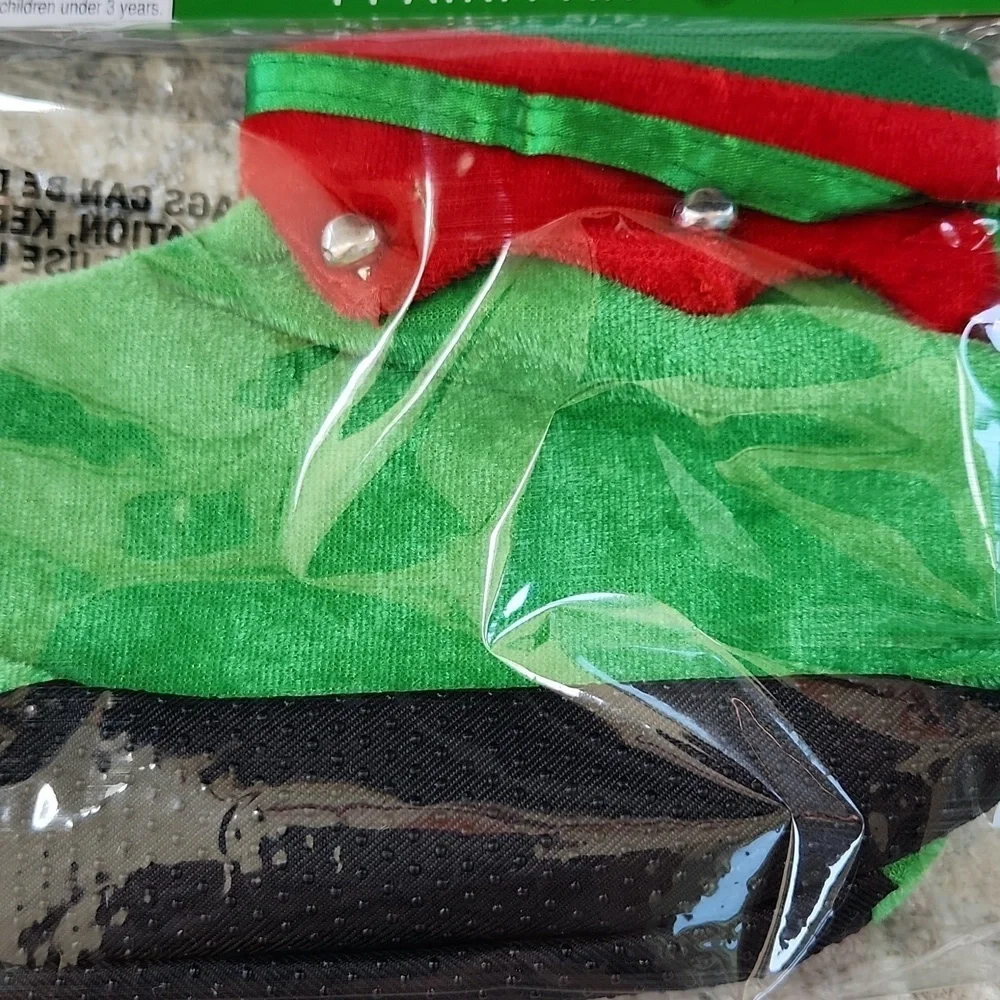 Amscan Green and Red Christmas Elf Shoes, Child S/M